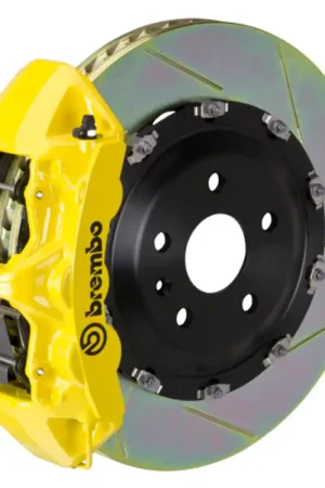 Brembo 19-22 A-Class (Excl AMG) Fr GT BBK 6Pis Cast 365x34 2pc Rotor Slotted Type1-Yellow Final Sale