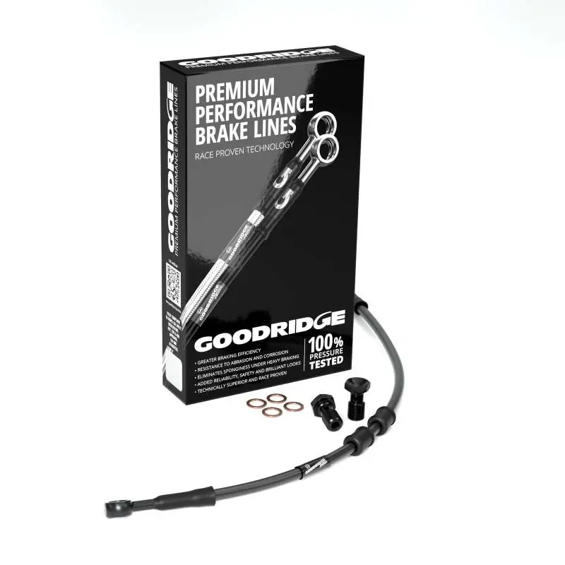 Free Returns Goodridge 87-94 HD FXRS-SP -2in Black Brake Line Kit w/Black Fittings