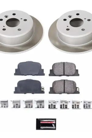 Power Stop 00-01 Toyota Camry Rear Semi-Coated Rotor Kit Crafted