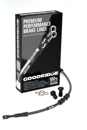 Buy Online Goodridge 18-23 HD FLDE/FLFB/S (w/ABS) -4in Black Brake Line Kit w/Black Fittings