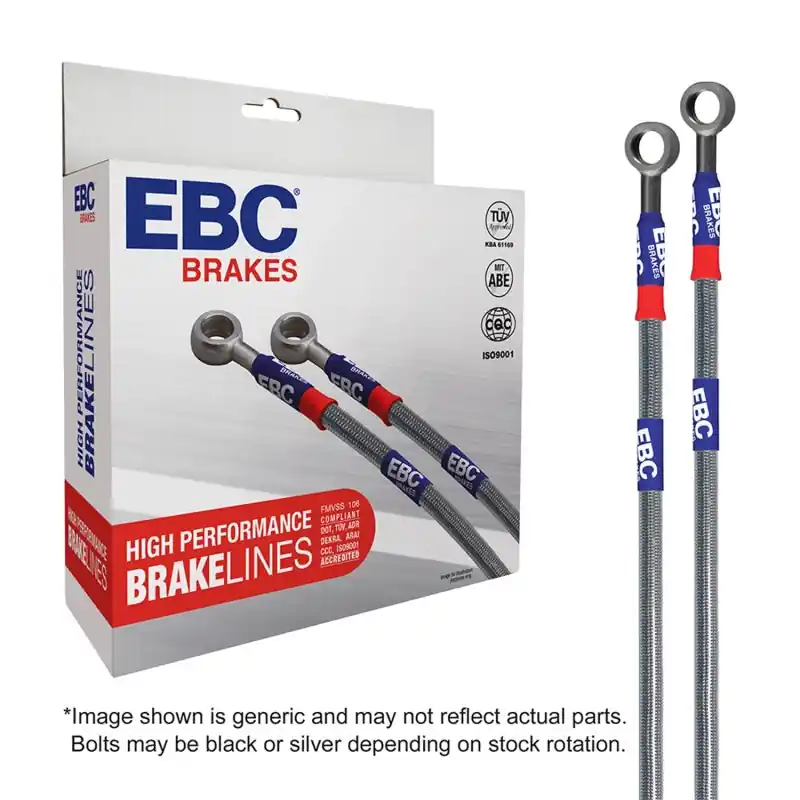 Genuine EBC 10-14 Ford Mustang (5th Gen) 3.7L Stainless Steel Brake Line Kit