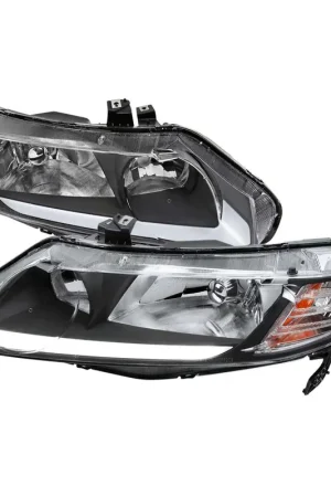 High Quality Spec-D Headlights w/ Black Housing SPE 2LH-CV064JM-G3-GO