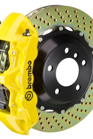 Best Choice Brembo 92-00 Viper RT-10/GTS Front GT BBK 6 Piston Cast 380x32 2pc Rotor Drilled- Yellow