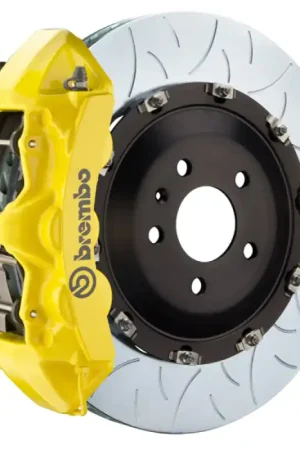 Brembo 10-12 Range Rover Front GT BBK 6 Piston Cast 405x34 2pc Rotor Slotted Type-3- Yellow Direct From Factory