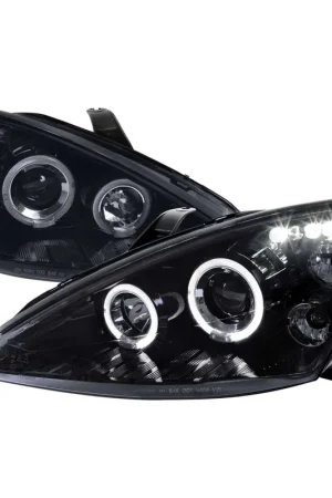 Spec-D Smoked Halo Projector Headlight w/ Black Housing SPE 2LHP-FOC00G-TM Bulk Order
