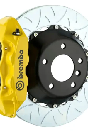 Trusted Brand Brembo 15-17 F150 (Excl. Raptor) Rear GT BBK 4 Piston Cast 380x28 2pc Rotor Slotted Type3- Yellow