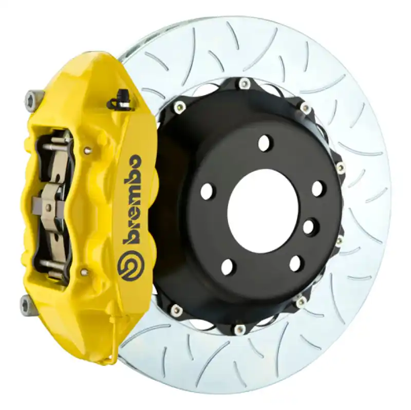 Trusted Brand Brembo 15-17 F150 (Excl. Raptor) Rear GT BBK 4 Piston Cast 380x28 2pc Rotor Slotted Type3- Yellow