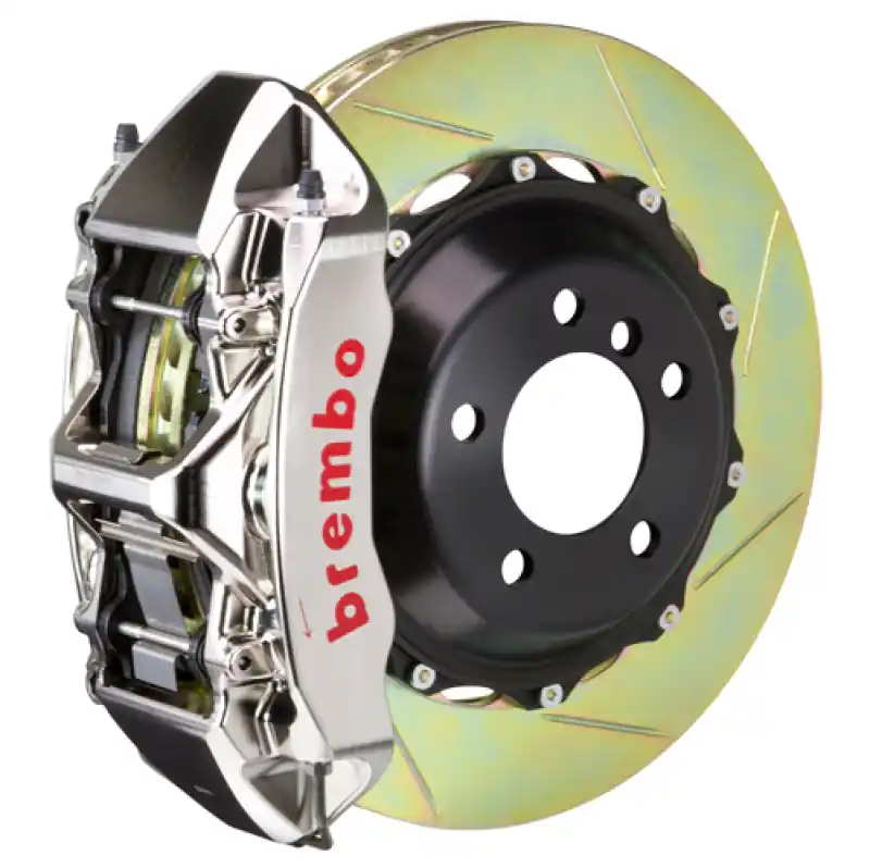Premium Brembo 04 360 Challenge Stradale Fr GTR BBK 6Pis Billet 380x32 2pc Rotor Slotted Type1-Nickel