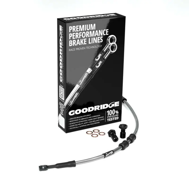 Final Sale Goodridge 22-23 HD FLTRKSE (w/ABS) +8in Clear Brake Line Kit w/Black Fittings