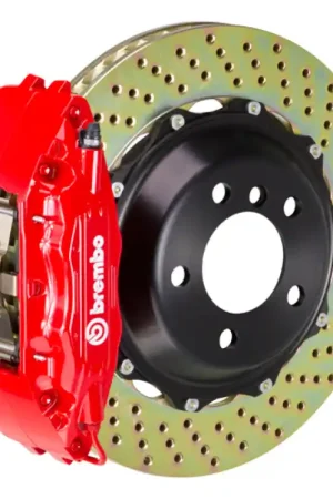 New Release Brembo 99-05 S2000 Front GT BBK 6 Piston Cast 355x32 2pc Rotor Drilled-Red