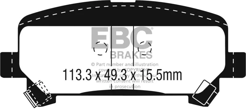 Price Cut EBC 15+ Chevrolet Colorado 2.5 Yellowstuff Rear Brake Pads