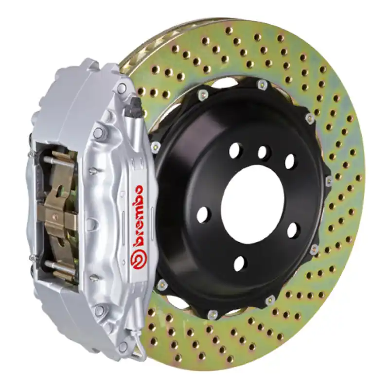 Brembo 94-00 C-Class Front GT BBK 4 Piston Cast 2pc 355x32 2pc Rotor Drilled-Silver Special Offer