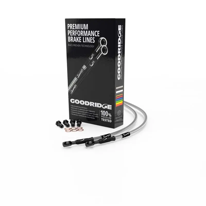 Goodridge 06-10 Harley-Davidson VRSCA/VRSCAW Black Front Brake Line w/Clear Fitting Place Order