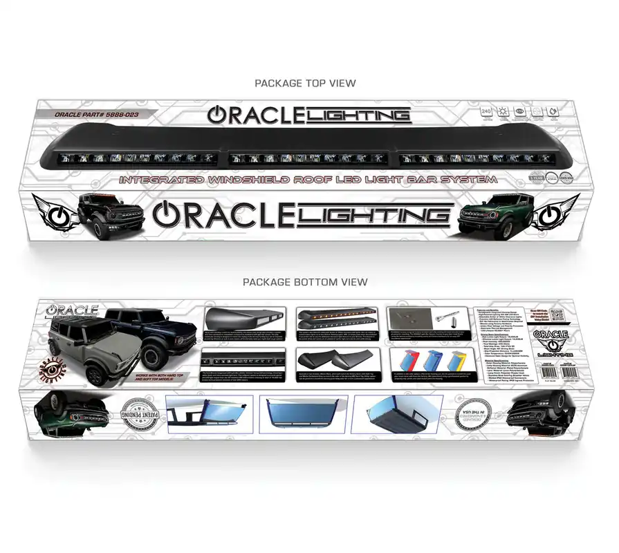 One Day Deal Oracle Lighting Integrated Windshield Roof LED Light Bar System for 2021+ Ford Bronco FQCV 5888-023-MF