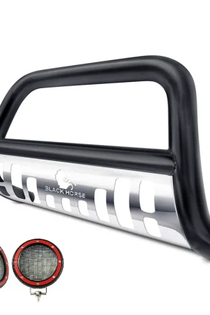 Premium Black Horse Off Road Bull Bar Kit GDRD CBBS-TOB4601SP-PLFR