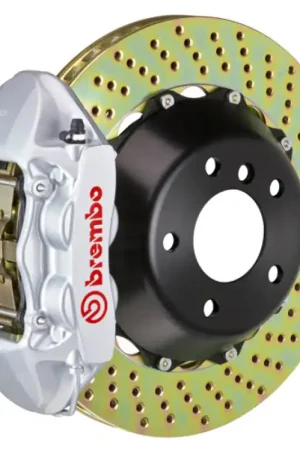 Brembo 12-16 991.1 C2S (PCCB Equipped) Rr GT BBK 4Pis Cast 380x28 2pc Rotor Drilled-Silver Seasonal Sale
