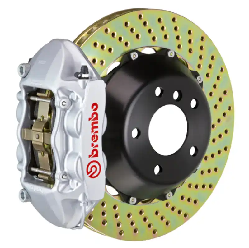Brembo 12-16 991.1 C2S (PCCB Equipped) Rr GT BBK 4Pis Cast 380x28 2pc Rotor Drilled-Silver Seasonal Sale