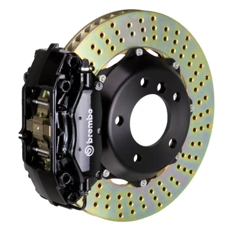 Brembo 02-06 Mini Cooper Front GT BBK 4 Piston Cast 2pc 320x28 2pc Rotor Drilled-Black Best Price