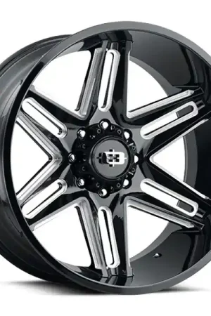 Vision Wheels Razor 363 Gloss Black Milled Spoke 24x12 -51mm Offset 5x127 (5x5) Special Offer