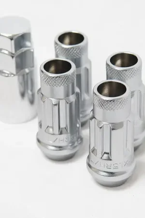 Wheel Mate 12x1.50 48mm Muteki SR48 Satin Silver Open End Locking Lug Nut - Set of 4 Crafted