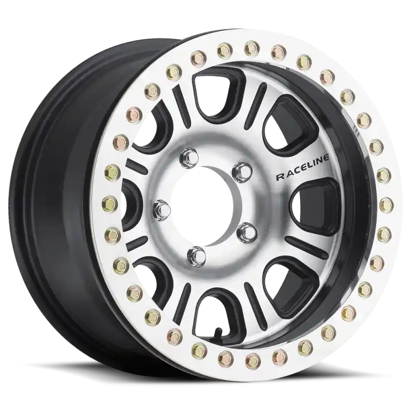 Raceline RT232 Monster 17x8.5in/5x127 BP/0mm Offset/83.82mm Bore - Black & Machined Beadlock Wheel Best Choice