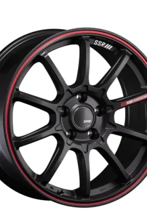 Hot Picks SSR GTV05 5x114.3 17x7.0 Offset 48 Flat Black w/ Red Line