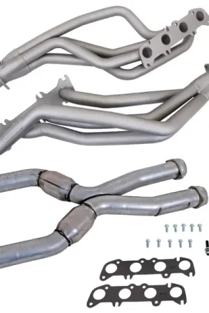 BBK 86-04 Ford Mustang Coyote Swap 1-3/4in Long Tube Headers w/High Flow Catted X-Pipe (Ti Ceramic) Get Yours