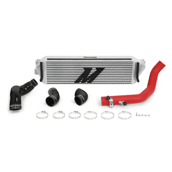 Order Now Mishimoto 2017+ Honda Civic Type R Intercooler Kit - Silver Intercooler Red Piping