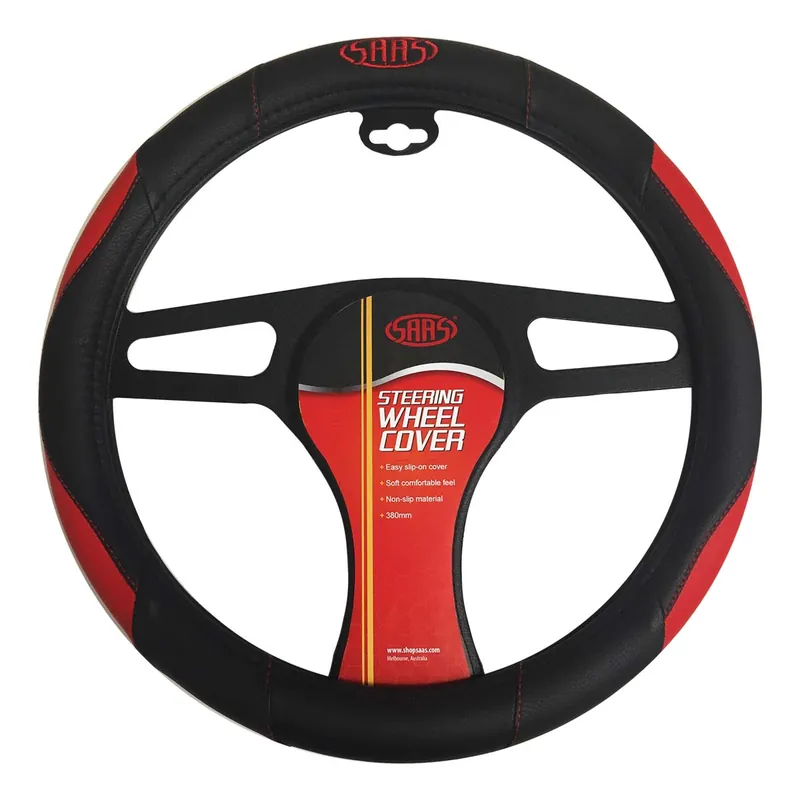 SAAS SWC003 Steering Wheel Cover Black\\/Red 380mm Discount