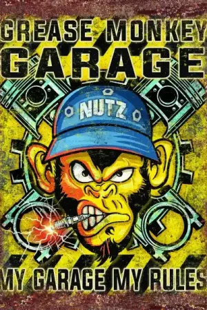 Same Day Shipping Grease Monkey Garage Metal Sign Reproduction 32cm x 41cm - MSI2473