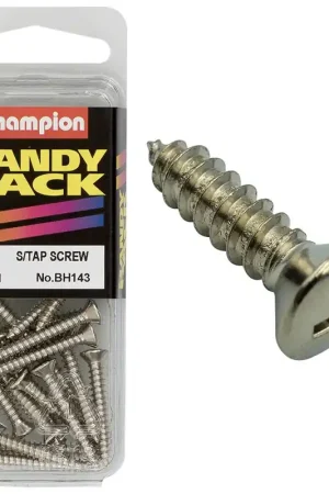 Special Discount Champion Pack of 20 6G x 25mm Philips Raised Head, Nickel Plated Self Tapping Screws - BH143