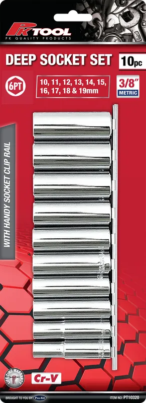 PKTool 10pc 3\\/8 inch Metric Deep Socket Set - PT10320 (Pickup Only) Trending