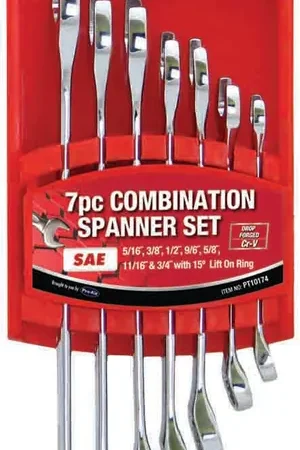 Crafted PKTool 7pc SAE Combination Spanner Set - PT10174 (Pickup Only)