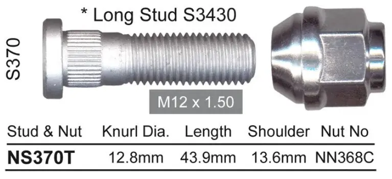 Nice Wheel Stud \\u0026 Nut Set - NS370T Cheap