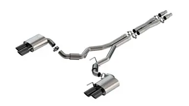 Borla 2024 Ford Mustang GT 5.0L V8 3 in ATAK Catback Non-Active Exhaust- Black Chrome Quad Tip - 140970BC Viral