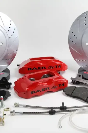 Popular Baer Brakes 4301597MG-1 Baer Brakes 13" Track4 Front Brake Kit, Monster Green, Slot