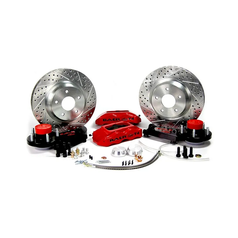 Free Returns Baer Brakes 4301381MG-1X Baer Brakes 13" Track4 Front Brake Kit, Monster Green, Slot, Std. Studs
