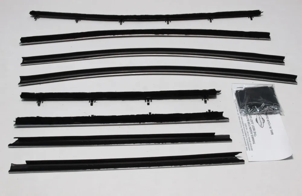Window Sweeps Weatherstrip for 1969 Chevrolet Chevelle Sedan Black Front Rear Don’t Miss Out