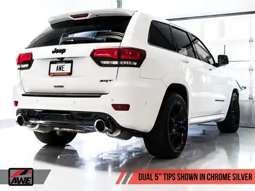 New Arrival AWE Tuning Track Cat-Back Exhaust (Chrome Silver Tips) for 2018-2021 Jeep Trackhawk 6.2L | 2014-2021 Jeep Grand Cherokee SRT 6.4L - 3020-32061