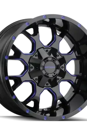 Modern Mayhem 8015 Warrior 20x9 / 6x135 BP / 18mm Offset / 106mm Hub Black w/ Prism Blue Wheel