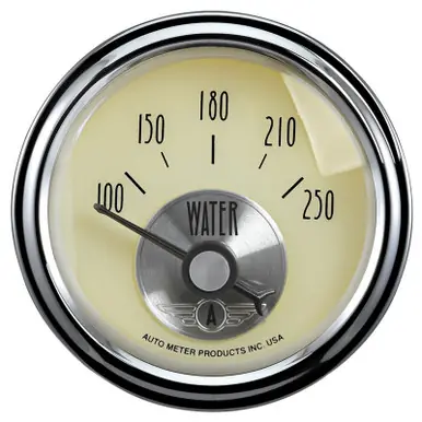 Hot Deal Autometer Prestige Antique Ivory Series 2-1/16in 100-250 Deg F Electric Water Temp Gauge - 2037