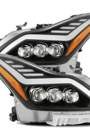 Save Now AlphaRex 08-13 Infiniti G37 Coupe SD NOVA LED Proj Headlights Plank Gloss Blk w/Activ Light/Seq Sig