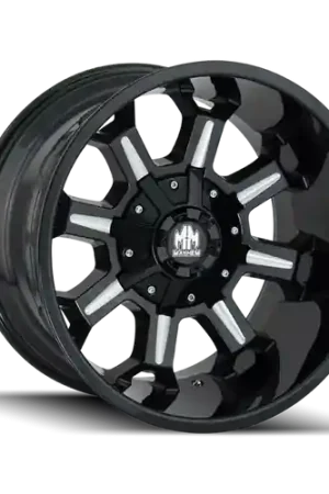 Buy Direct Mayhem 8105 Combat 18x9 / 8x180 BP / 18mm Offset / 124.1mm Hub Black w/ Milled Spokes Wheel