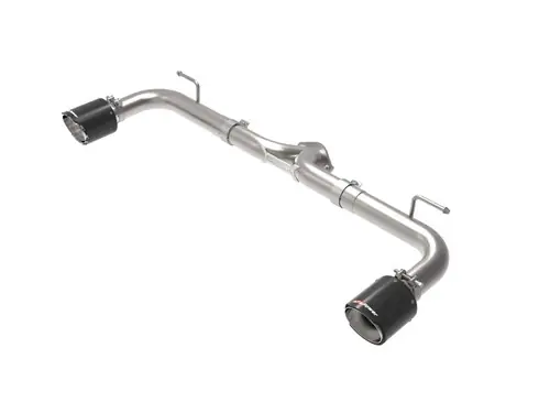 Exclusive aFe Takeda 2-1/2in 304 SS Axle-Back Exhaust w/ Carbon Fiber Tips 14-18 Mazda 3 L4 2.0L/2.5L - 49-37014-C