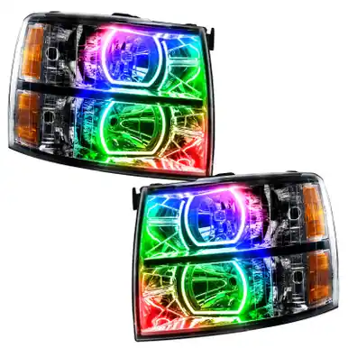 Professional Grade Oracle 07-13 Chevy Silverado SMD HL - Black - Square Style - ColorSHIFT w/ Simple Controller - 8189-504