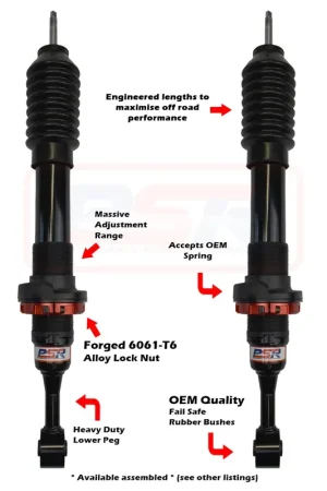 Exclusive Performance Suspension Racing TTG Front Adjustable Shock Absorber - PAIR (Toyota)