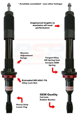 Performance Suspension Racing TTG Front Shock Absorber - PAIR (Landcruiser 200 Series) Limited Edition