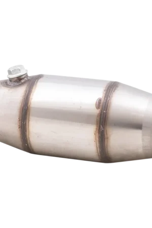 XForce Hi-Flow Racing Catalytic Converter Round Metallic - 2.5in Inlet - 4in Body - 6in Body Length 12in Total - 100 Cell Special Discount