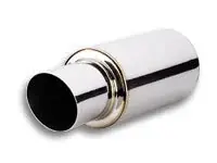 Vibrant Performance TPV Turbo Round Muffler - 17in Long with 4in Round Tip Angle Cut - 3in inlet I.D. Must Have