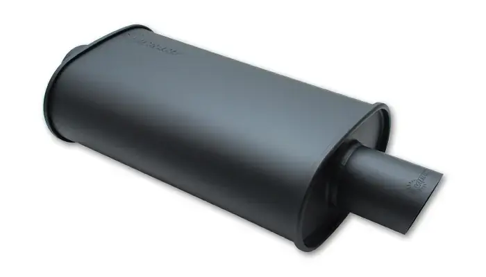 Bulk Order Vibrant Performance StreetPower FLAT BLACK Oval Muffler with Single 3in Outlet - 2.25in inlet I.D.